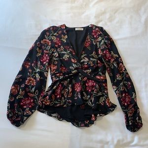 A.L.C. floral v-neck blouse